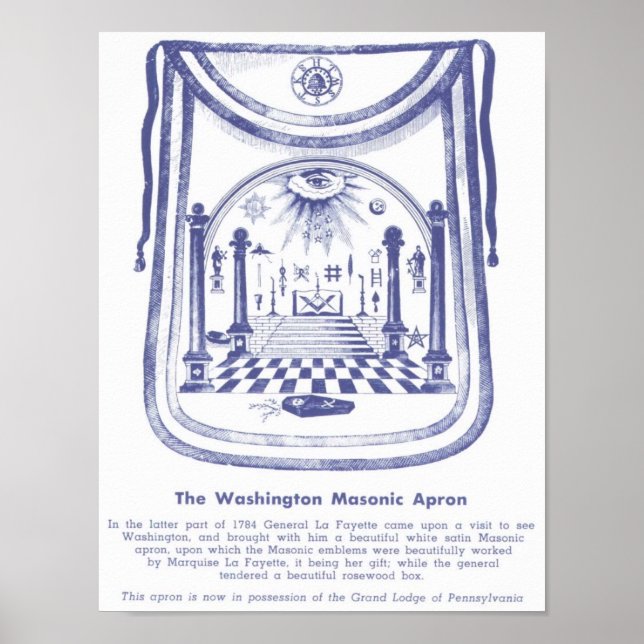 Poster O Apron Masônico de George Washington (Frente)