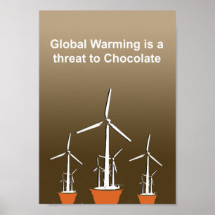 Poster O aquecimento global é uma ameaça ao chocolate -