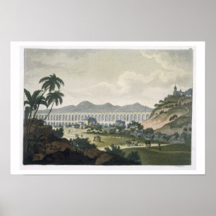 Póster O aqueduto em Rio de Janeiro (gravura da cor)