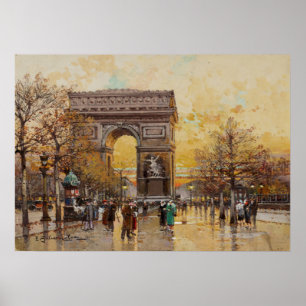 Poster O Arc de Triomphe, Paris por Eugene Galien Lalou
