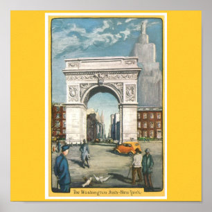 Póster O arco de Washington. New York. Pintura do vintage