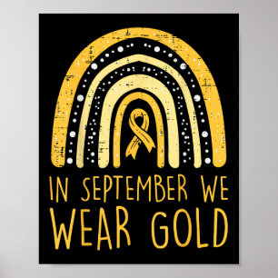 Poster O Arco-Íris Em Setembro Vestimos Cancer Dourado Da