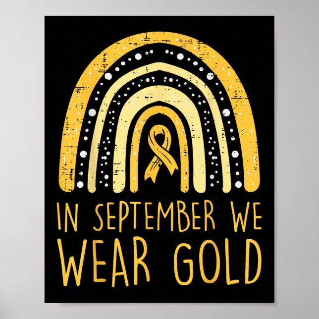Poster O Arco-Íris Em Setembro Vestimos Cancer Dourado Da (Frente)