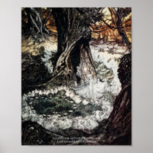 Póster O Arthur ideal Rackham de noite de plenos Verões
