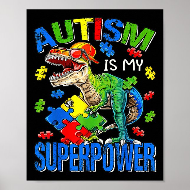 Poster O Autismo É O Meu Superpoder Autismo Meninos Sensi (Frente)