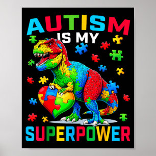 Poster O autismo é superpoder conscientização sobre autis