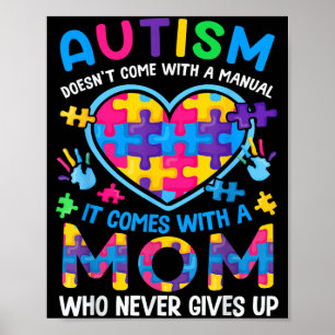 Poster O Autismo Vem com Uma Mãe Conscientização do Autis