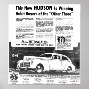Poster O automóvel 1940 novo de Hudson