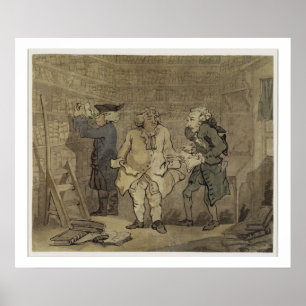 Póster O autor e seu editor, 1784 (lavagem cinzenta e