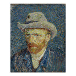Póster O autorretrato de Van Gogh com Cinza Sentiu-se bri