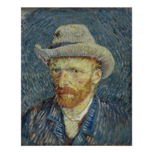 Póster O autorretrato de Van Gogh com Cinza Sentiu-se bri