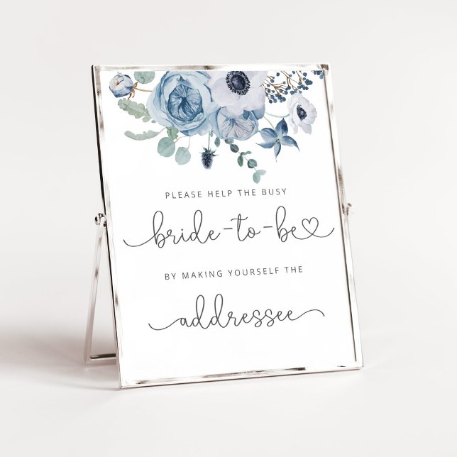 Poster O azul empoeirado ajuda a noiva ocupada Endereço u (Criador carregado)