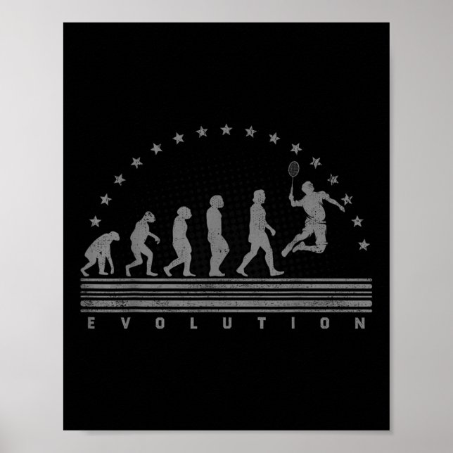 Poster O Badminton Evolutions Retro Shuttle Masculino Bad (Frente)