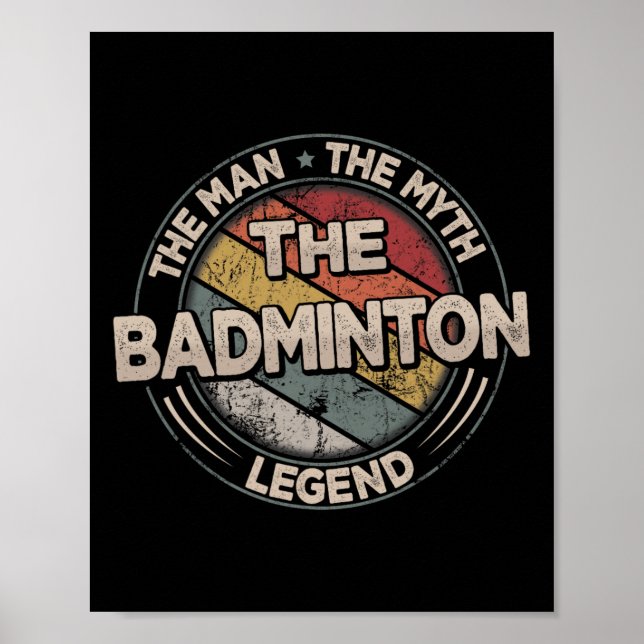 Poster O Badminton lê o Badminto do Tartaruga Retro (Frente)