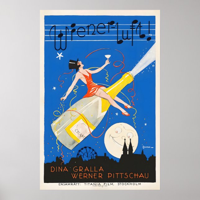 Poster O Balé Arquiduque, Wiener Luft (1926) Austríaco (Frente)