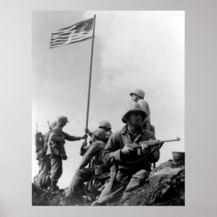 Póster ø Bandeira que aumenta em Iwo Jima