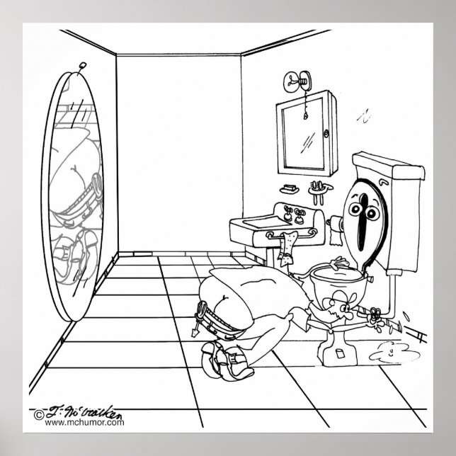 Póster O banheiro está envergonhado pela rachadura do bum (Frente)