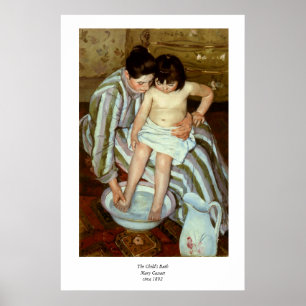 Póster O banho da criança de Mary Cassatt (cerca de 1892
