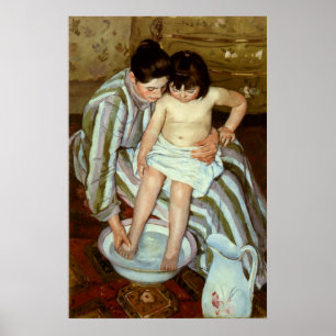 Póster O banho da criança de Mary Cassatt (cerca de 1892