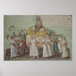 Póster O banquete da agricultura em 1796 em Paris