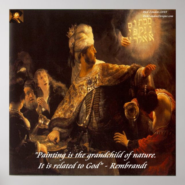Poster O Banquete de Baltazar & Citação de Rembrandt Post (Frente)