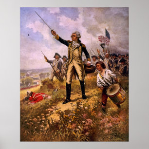 Póster O baptismo de Lafayette do fogo por E. Percy Moran