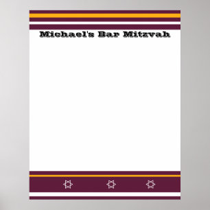Póster O bar desportivo Mitzvah assina dentro o conselho