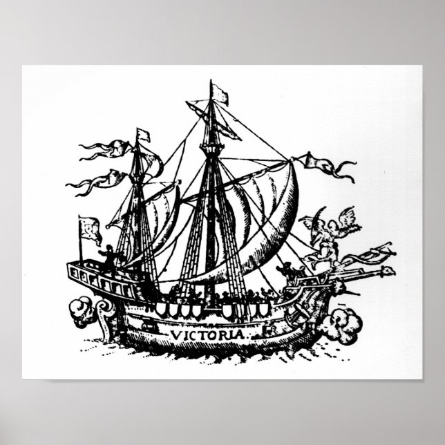Poster O barco de Ferdinand Magellan "Victoria" (Frente)