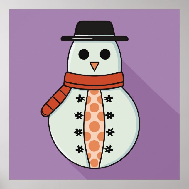 Poster O bebê boneco de neve no Natal (Frente)