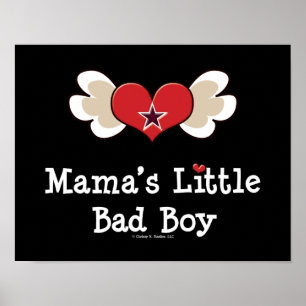 Poster O bebê do Pequeno Mau Menino Engraçado do Mama