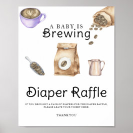 Poster O bebê está a preparar café fralda de chá de frald