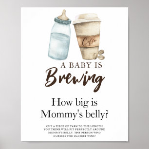 Poster O bebê está a preparar café Quão grande é a barrig
