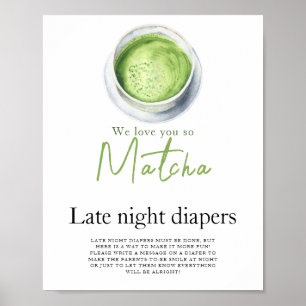 Poster O bebê está preparando matcha Jogo de fraldas de m
