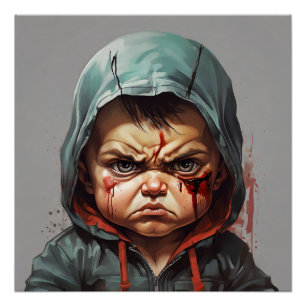 Póster o bebê zangado
