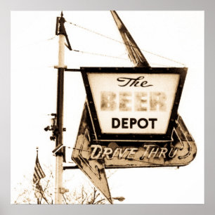 Poster O Beer Depot Vintage Ann Arbor, Michigan