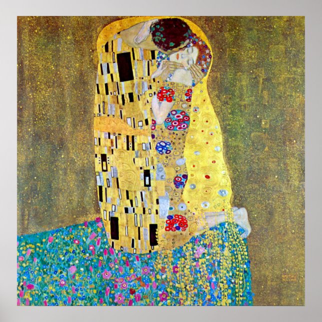 Póster O Beijo 2 de Gustav Klimt (Frente)