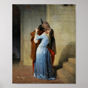 Poster O beijo das pinturas românticas de Francesco Haye