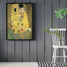 O Beijo de Gustav Klimt, Vintage Art Nouveau