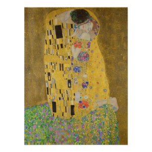 Póster O Beijo, Pintura a Óleo Art Nouveau, Gustav Klimt