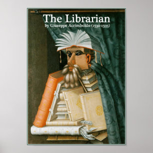 Póster O bibliotecário por Arcimboldo