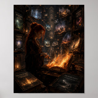 Poster O Bibliotecário Queimando Futuros Proibidos