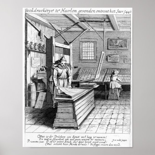 Poster O Bindery de Laurens Janszoon Koster (Frente)