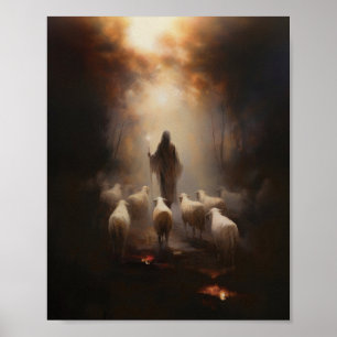 Poster O Bom Pastor - Esboço Digital Jesus