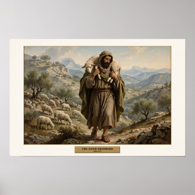 Poster O Bom Pastor — Estilo Da Vinci (Frente)