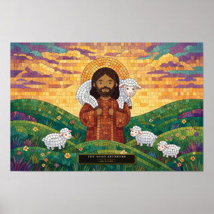 Poster O Bom Pastor — Mosaico do Cubo Mágico