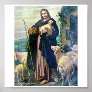 Póster O BOM PASTOR NAS CANVAS c.1900