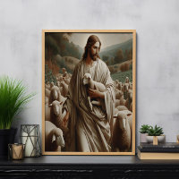 O Bom Pastor Segurando Uma Lâmpada