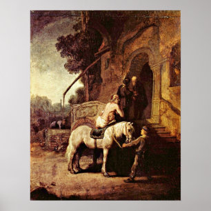 Póster O bom samaritano de Rembrandt van Rijn