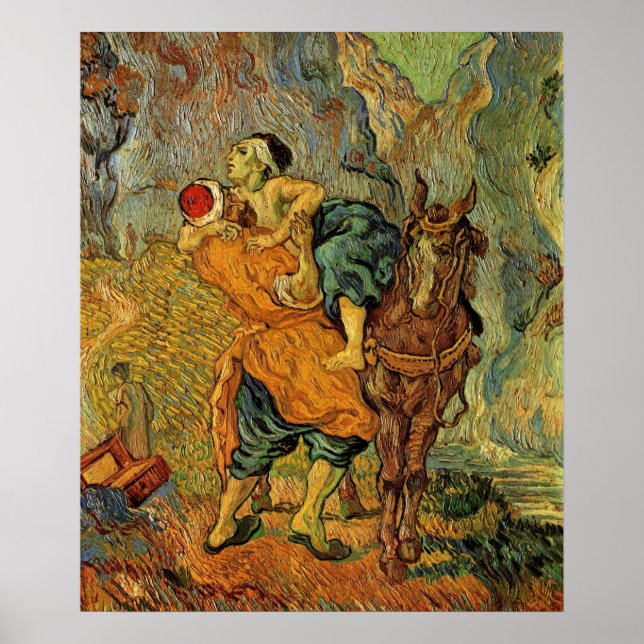 Póster O Bom Samaritano por Vincent van Gogh (Frente)