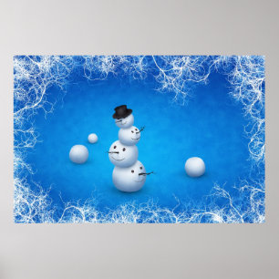 Póster O boneco de neve alegre